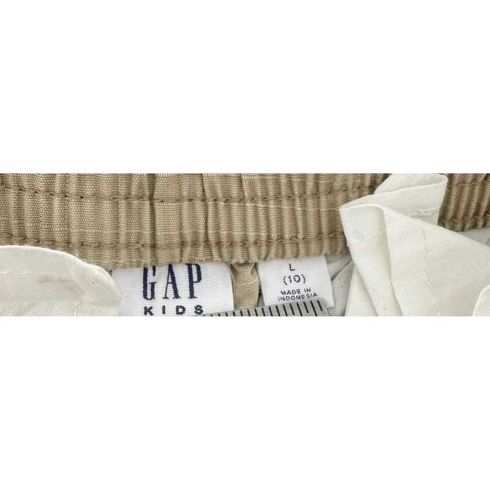 GAP Kids Beige Cargo Pants Size L‎ (10) Drawstring Waist Utility Pockets